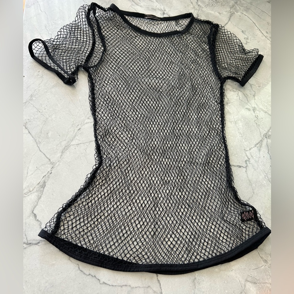 Victoria’s Secret Black Mesh Short Sleeve Top